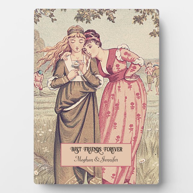 Placa Expositora Regency Victorian Besties Personalizados Amigos (Frente)