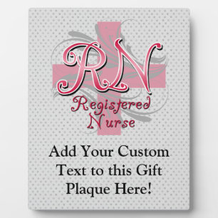 Placa Expositora Registered Nurse, Pink Cross Swirls