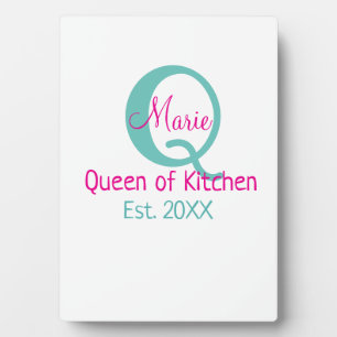 Placa Expositora Reina de la cocina monograma minimo verde rosa sim