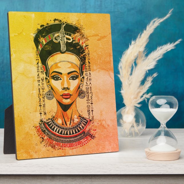 Placa Expositora Reina real de Egipto - Arte neo-faraón moderno (Lado)