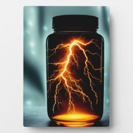 Placa Expositora Relámpago En Una Botella De Arte Digital