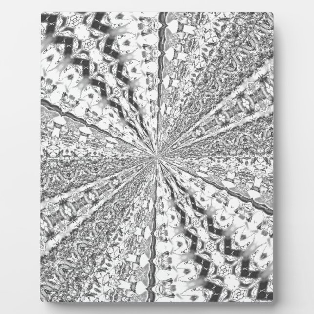 Placa Expositora Relieve metalizado plateado Swirl (Frente)