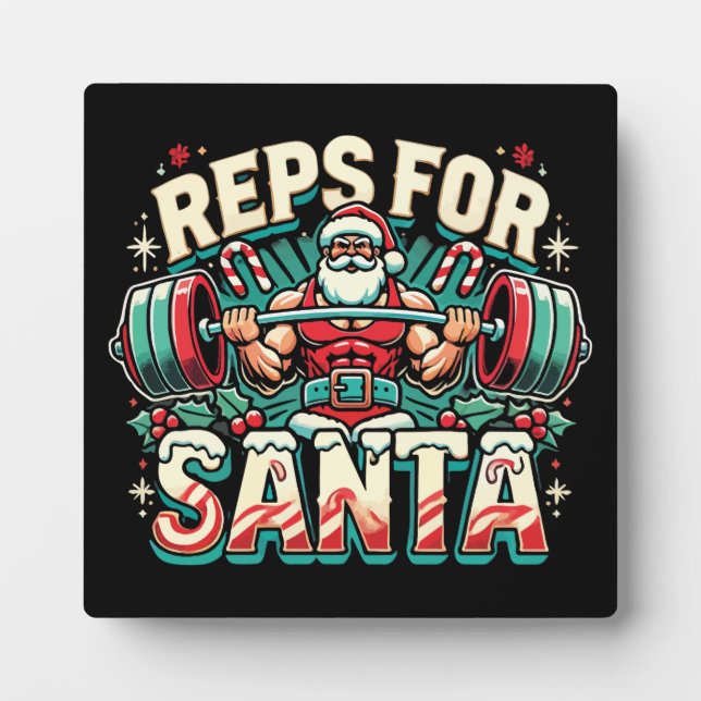 Placa Expositora Reps para Santa - Navidades divertidos Fitness (Frente)