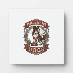 Placa Expositora Rescata a todos los perros Corona floral de perro