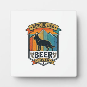 Placa Expositora Rescate Papá Amante Cerveza Perro Vintage Atardece