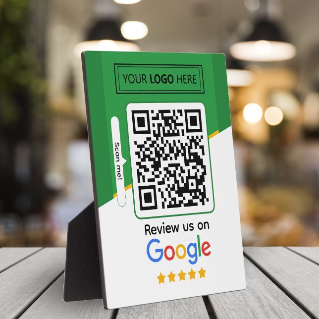 Placa Expositora Reseñas de Google | Código QR del enlace de reseña (Review us on google, review request on Google )