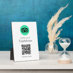 Placa Expositora Reseñas de Tripadvisor Revisión de negocio Códig