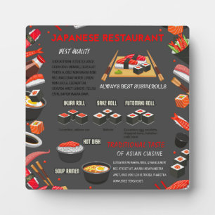 Placa Expositora Restaurante de sushi-bar japonés