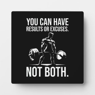 Placa Expositora Resultados o excusas - Gimnasio motivacional, entr
