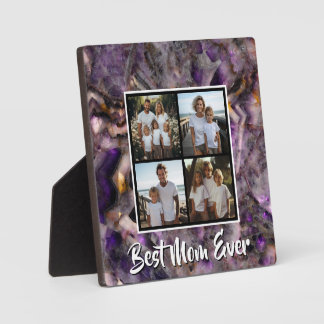 Placa Expositora Resumen amatista púrpura mamá de granito de cuarzo