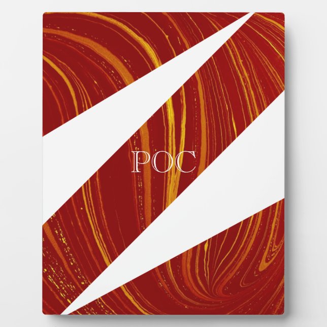 Placa Expositora Resumen blanco amarillo rojo (Frente)