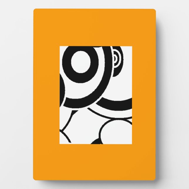 Placa Expositora Resumen Círculos Art Plaque (Naranja) (Frente)