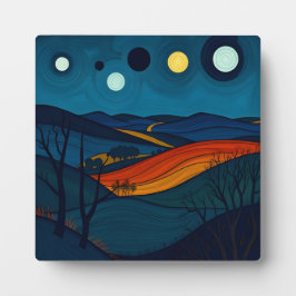 Placa Expositora Resumen de arte paisajístico Serene