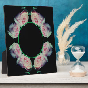 Placa Expositora Resumen de rosas rosadas Añadir tu propia foto