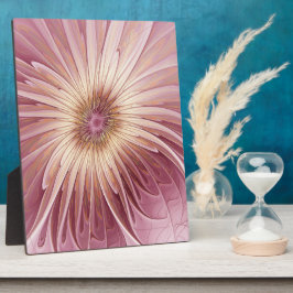 Placa Expositora Resumen Flor Arte Fractal y tonos de Borgoña