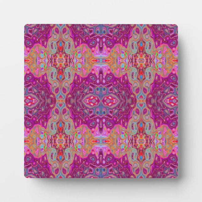 Placa Expositora Resumen Magenta Pink, Blue y Red Groovy Pattern (Frente)