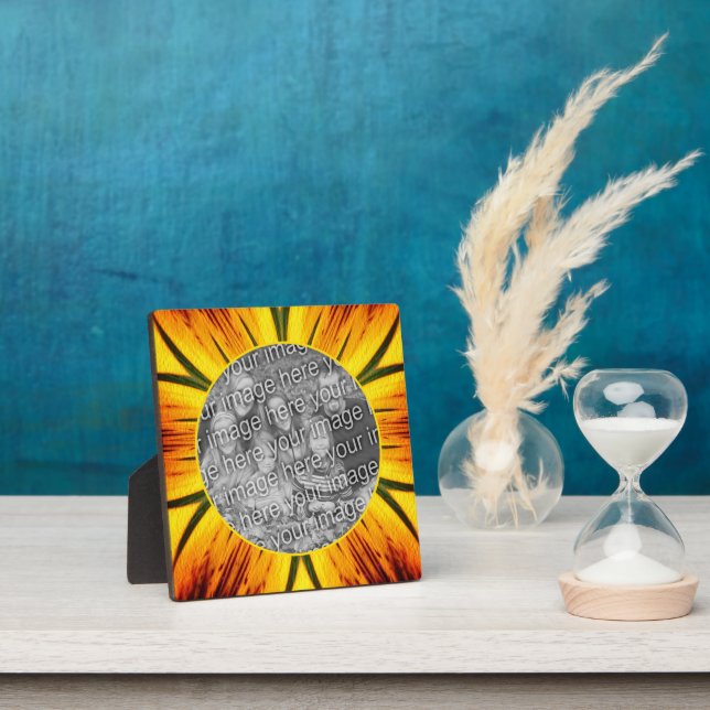 Placa Expositora Resumen Marrón amarilla agrega tu propia foto (in situ)