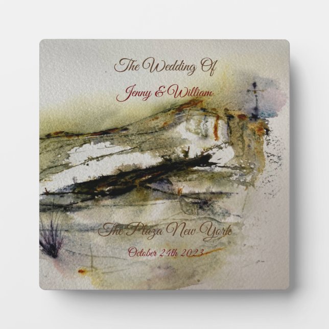 Placa Expositora Resumen moderno Boda de acuarela otoño (Frente)