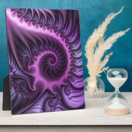Placa Expositora Resumen Vivid Guay Pink Purple Fractal Art Spiral