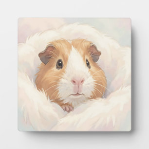 Placa Expositora Retrato adorable de cobaya esponjosa