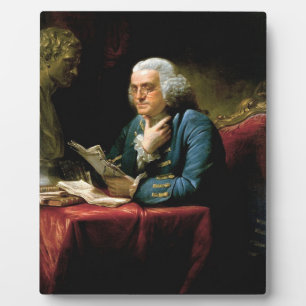 Placa Expositora Retrato De Benjamin Franklin