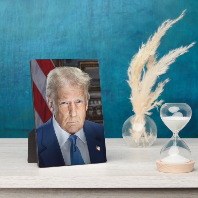 Placa Expositora Retrato de Donald Trump, presidente de Estados Uni (Lado)