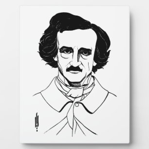 Placa Expositora Retrato de Edgar Allan Poe