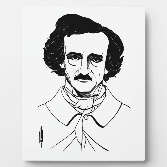Placa Expositora Retrato de Edgar Allan Poe (Frente)