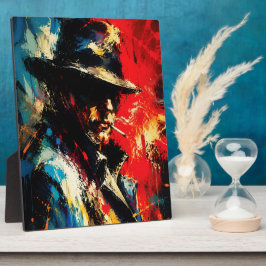 Placa Expositora Retrato de gánster Pintura abstracta Estilo vintag