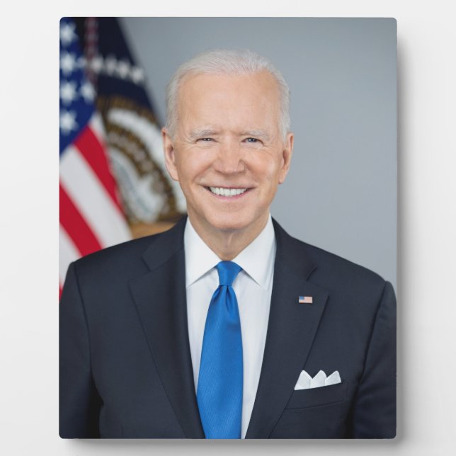 Placa Expositora Retrato de la Casa Blanca del presidente Joe Biden (Frente)