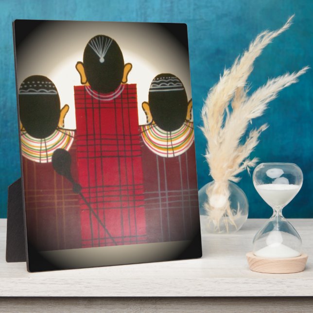 Placa Expositora Retrato de la familia Maasai bajo control (Lado)