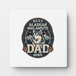 Placa Expositora Retrato de perro padre Alaskan Malamute Insignia d