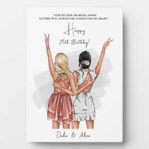 Placa Expositora Retrato de personalizado Birthday Friends Plaque -