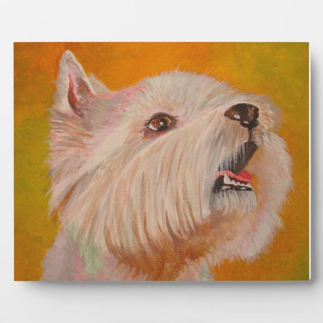 Placa Expositora Retrato de West Highland White Terrier (Frente)
