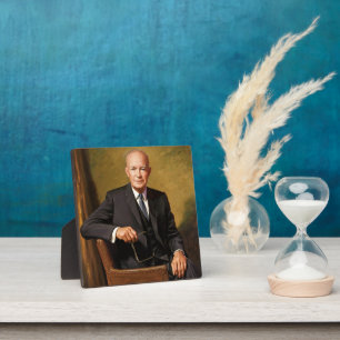 Placa Expositora Retrato del presidente Dwight Eisenhower en la Cas