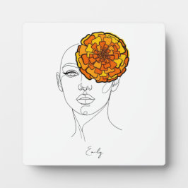 Placa Expositora Retrato personalizado de la flor de nacimiento de 