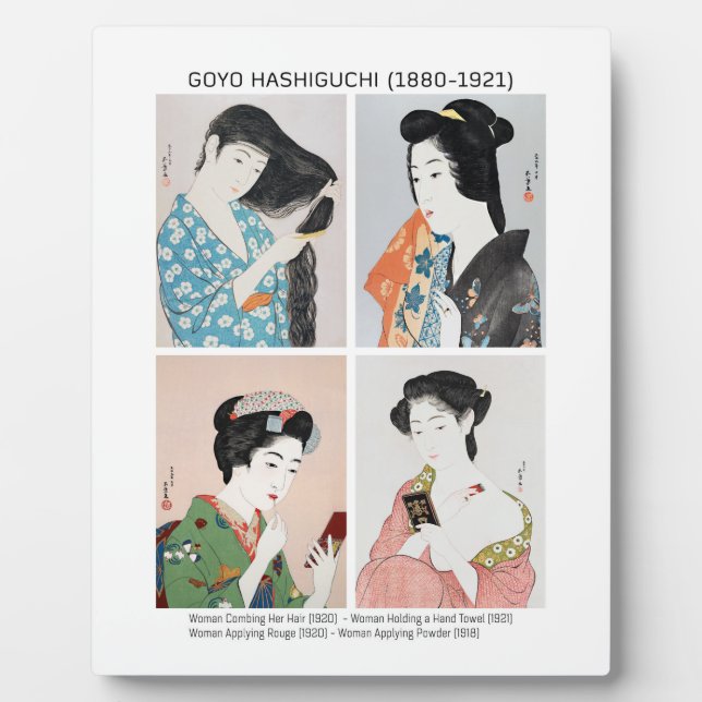 Placa Expositora Retratos de mujeres japonesas - Goyō Hashiguchi (Frente)