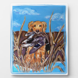 PLACA EXPOSITORA RETRIEVER DE ORO