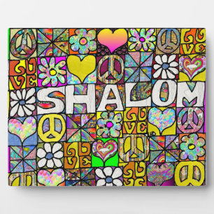 Placa Expositora Retro 60 Psicodélico Shalom LOVE Plaque