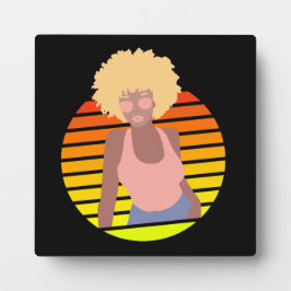 PLACA EXPOSITORA RETRO AFRO QUEEN - REINA AFROAMERICANA