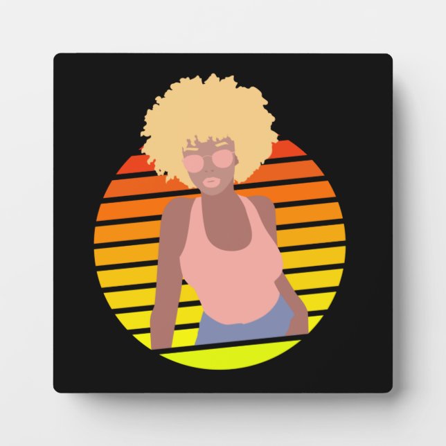 PLACA EXPOSITORA RETRO AFRO QUEEN - REINA AFROAMERICANA (Frente)