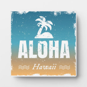 Placa Expositora Retro Aloha Hawaii
