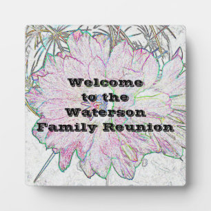 Placa Expositora Reunión Familiar Bienvenida Flor Artística Flor Fl