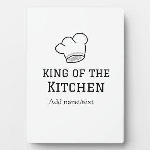 Placa Expositora Rey de la cocina cocinero añadir nombre corona ha