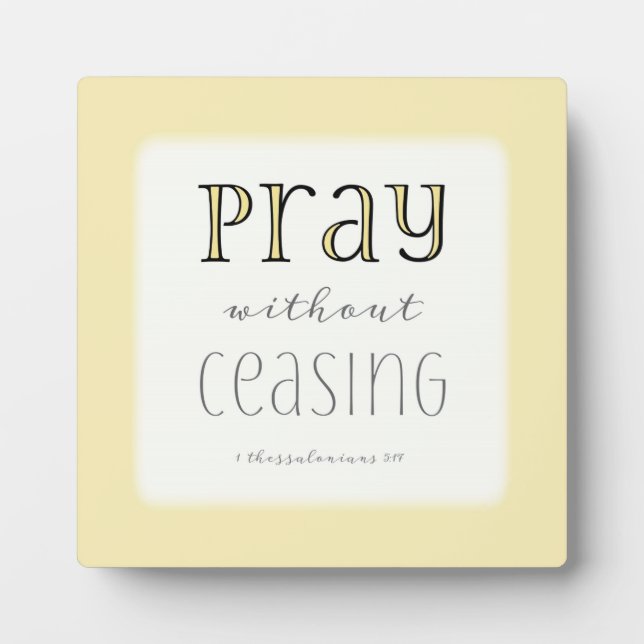 Placa Expositora Rezar sin cesar - 1 Tes 5:17 (Frente)