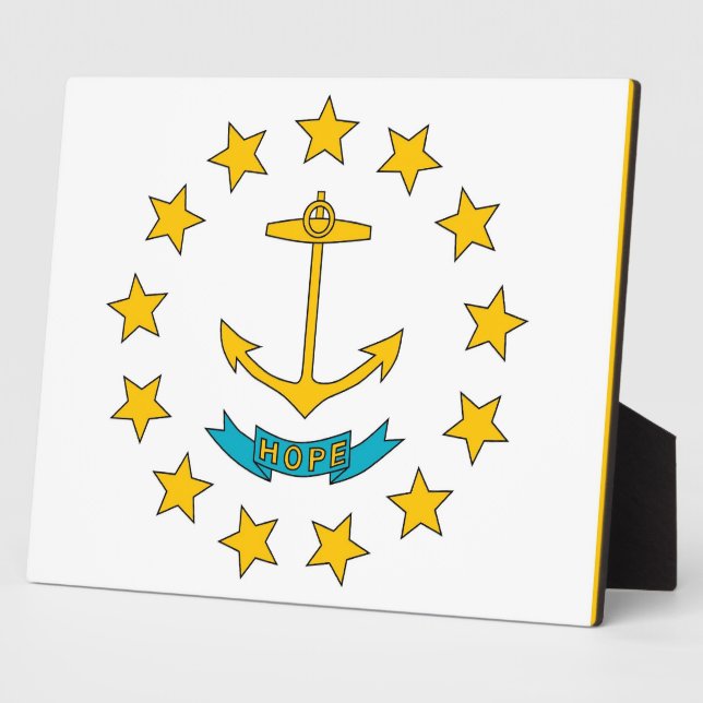 Placa Expositora Rhode Island State Flag Plaque (Lado)