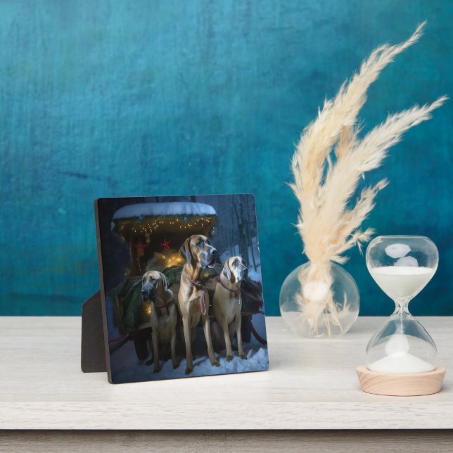 Placa Expositora Ridgeback Rodesiano Decoración de Navidades Snowy  (in situ)