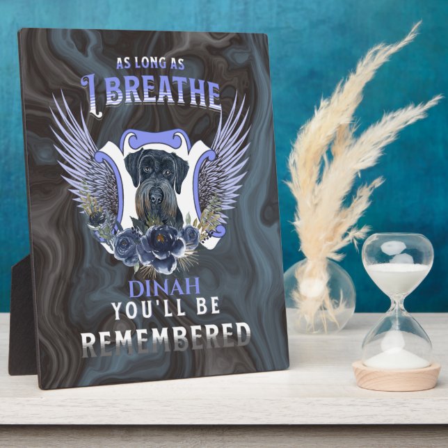 Placa Expositora Riesenschnauzer Mientras Tenga Aliento Memorial (Lado)