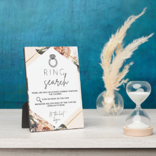 Placa Expositora Ring Hunt Bridal Shower Game Plaque