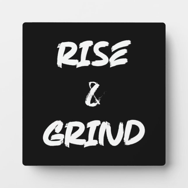 Placa Expositora Rise and Grind - Gym, Hustle, Success (Frente)
